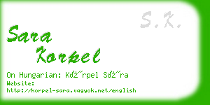 sara korpel business card
